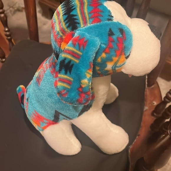 16 inch teal western pattern St Bernard plushy stuffed animal NWT by Nativo - Picture 4 of 6